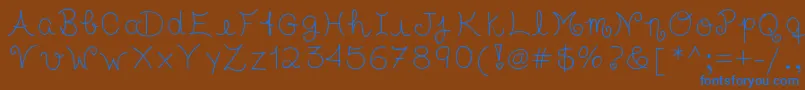 Tasteofchildhood Font – Blue Fonts on Brown Background