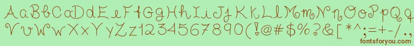 Tasteofchildhood Font – Brown Fonts on Green Background