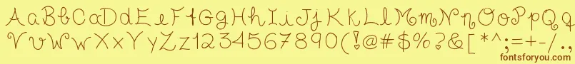 Tasteofchildhood Font – Brown Fonts on Yellow Background