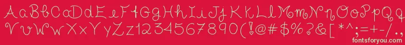 Tasteofchildhood Font – Green Fonts on Red Background