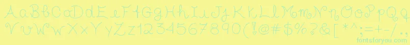 Tasteofchildhood Font – Green Fonts on Yellow Background