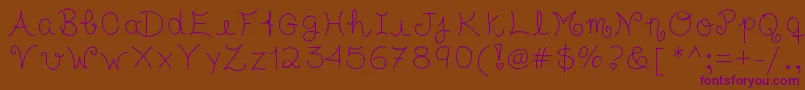 Tasteofchildhood Font – Purple Fonts on Brown Background