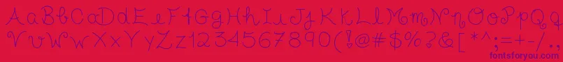 Tasteofchildhood Font – Purple Fonts on Red Background