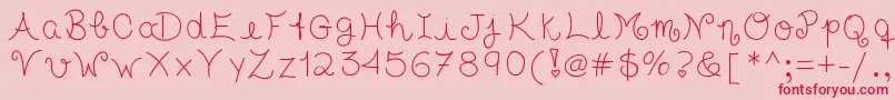 Tasteofchildhood Font – Red Fonts on Pink Background