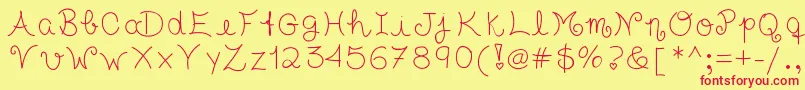 Tasteofchildhood Font – Red Fonts on Yellow Background