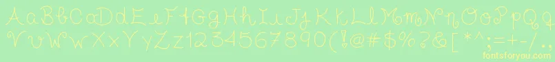 Tasteofchildhood Font – Yellow Fonts on Green Background