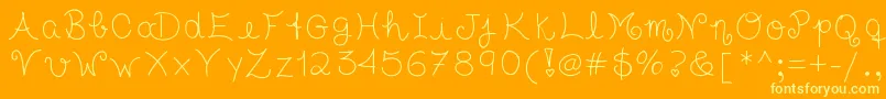 Tasteofchildhood-Schriftart – Gelbe Schriften auf orangefarbenem Hintergrund