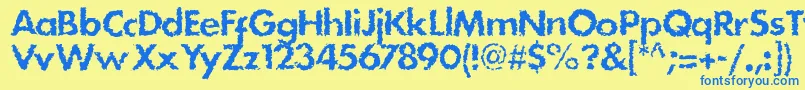 DsStain Font – Blue Fonts on Yellow Background