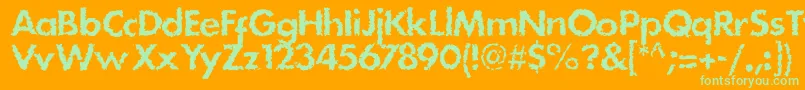 DsStain Font – Green Fonts on Orange Background