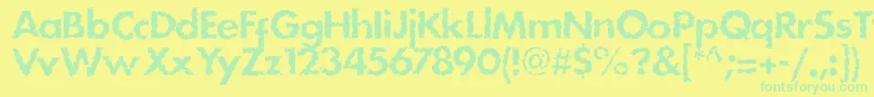 DsStain Font – Green Fonts on Yellow Background