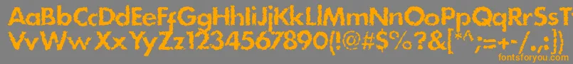 DsStain Font – Orange Fonts on Gray Background