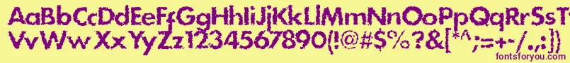DsStain Font – Purple Fonts on Yellow Background