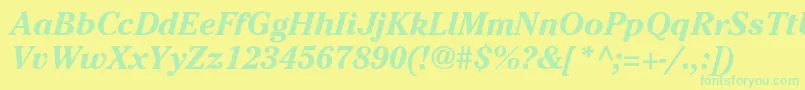 WedgwoodenBoI Font – Green Fonts on Yellow Background