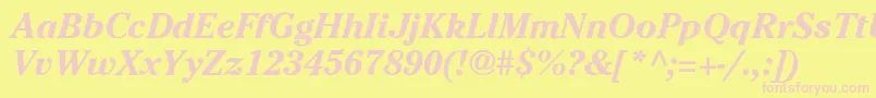 WedgwoodenBoI Font – Pink Fonts on Yellow Background