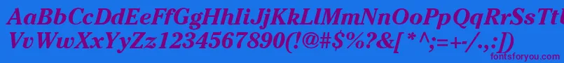WedgwoodenBoI Font – Purple Fonts on Blue Background