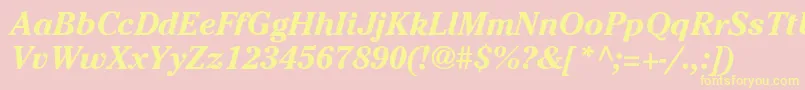 WedgwoodenBoI Font – Yellow Fonts on Pink Background