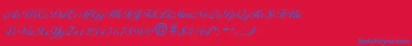 BallantinesantiqueRegular-Schriftart – Blaue Schriften auf rotem Hintergrund