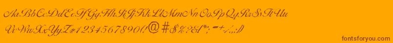 BallantinesantiqueRegular-Schriftart – Braune Schriften auf orangefarbenem Hintergrund