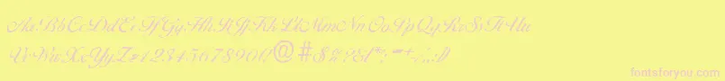 BallantinesantiqueRegular Font – Pink Fonts on Yellow Background