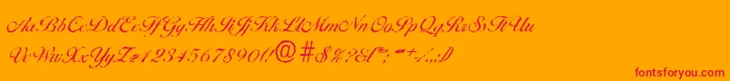 BallantinesantiqueRegular-Schriftart – Rote Schriften auf orangefarbenem Hintergrund