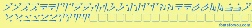 DovahkiinItalic Font – Blue Fonts on Yellow Background