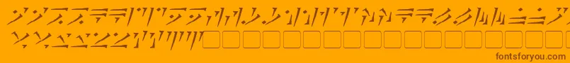 DovahkiinItalic-fontti – ruskeat fontit oranssilla taustalla