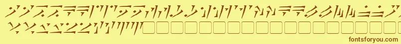 DovahkiinItalic Font – Brown Fonts on Yellow Background