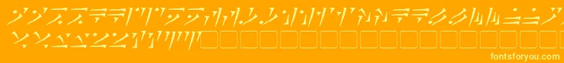 DovahkiinItalic Font – Yellow Fonts on Orange Background