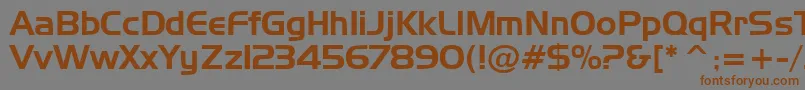 フォントNewtow – 茶色の文字が灰色の背景にあります。