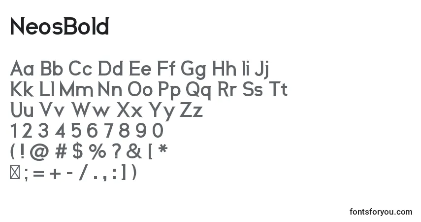 Шрифт NeosBold – алфавит, цифры, специальные символы