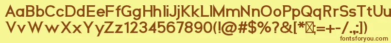 フォントNeosBold – 茶色の文字が黄色の背景にあります。
