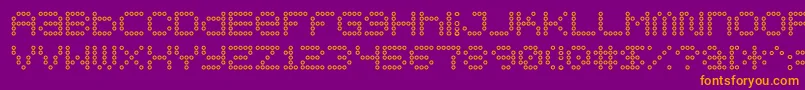 5x5DotsOutline-Schriftart – Orangefarbene Schriften auf violettem Hintergrund