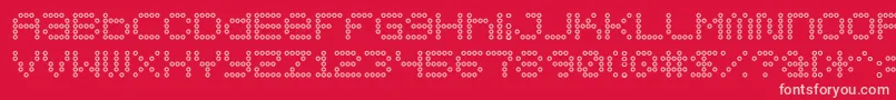 Czcionka 5x5DotsOutline – różowe czcionki na czerwonym tle
