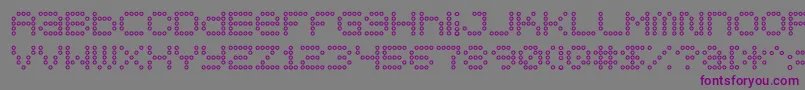 フォント5x5DotsOutline – 紫色のフォント、灰色の背景