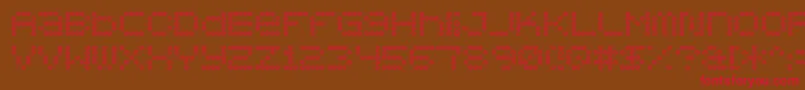 Шрифт 5x5DotsOutline – красные шрифты на коричневом фоне