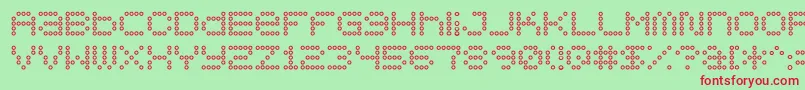 5x5DotsOutline-fontti – punaiset fontit vihreällä taustalla