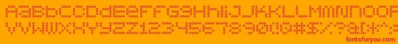 5x5DotsOutline Font – Red Fonts on Orange Background