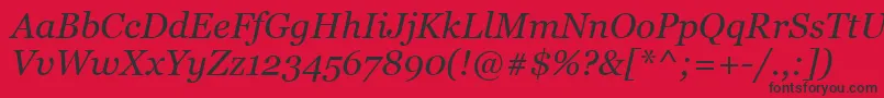 Georgiai Font – Black Fonts on Red Background