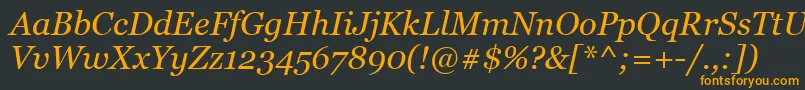 フォントGeorgiai – 黒い背景にオレンジの文字