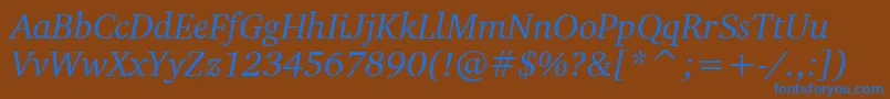 CharterItalicBt Font – Blue Fonts on Brown Background