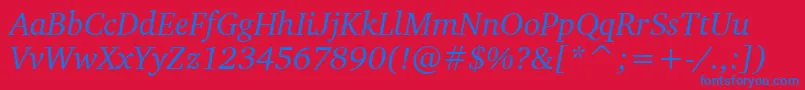 CharterItalicBt Font – Blue Fonts on Red Background