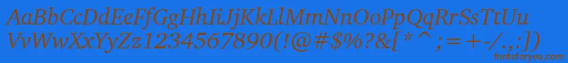 Шрифт CharterItalicBt – коричневые шрифты на синем фоне