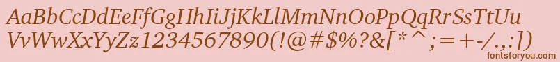 CharterItalicBt Font – Brown Fonts on Pink Background