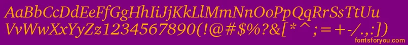 CharterItalicBt Font – Orange Fonts on Purple Background