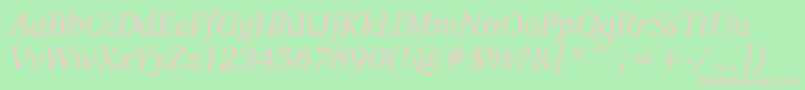 CharterItalicBt Font – Pink Fonts on Green Background