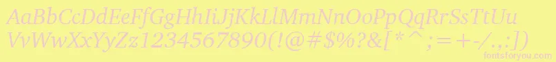 CharterItalicBt Font – Pink Fonts on Yellow Background