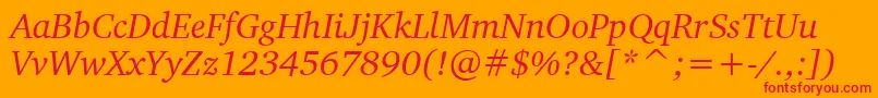 CharterItalicBt Font – Red Fonts on Orange Background