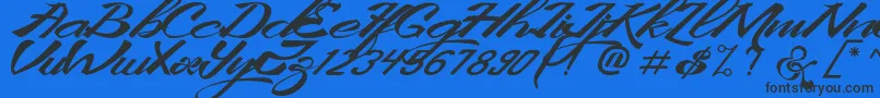 KingCityFreeFont Font – Black Fonts on Blue Background