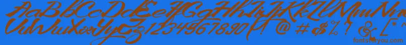 KingCityFreeFont Font – Brown Fonts on Blue Background