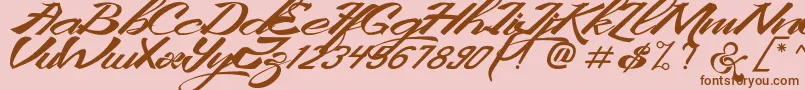 KingCityFreeFont Font – Brown Fonts on Pink Background